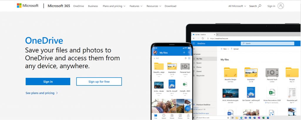 OneDrive Interface