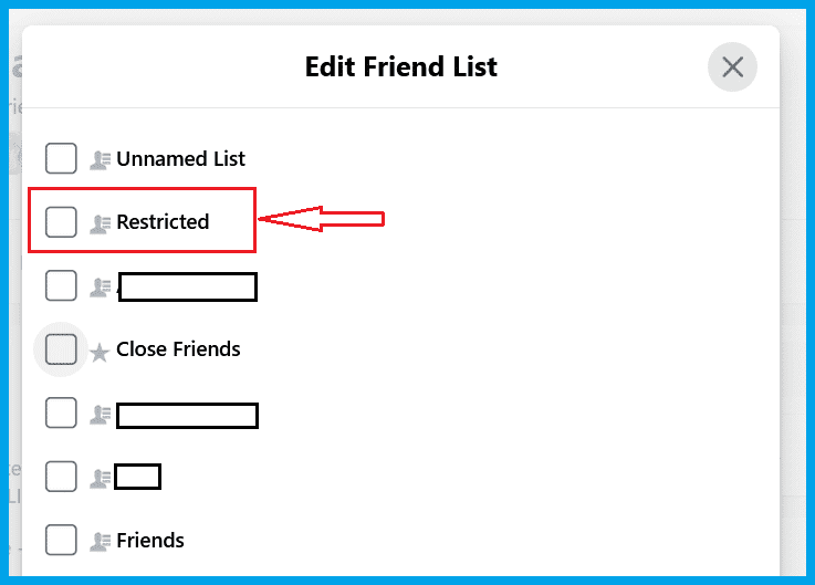 Facebook Restricted List Complete Guide 3 Select Restricted List